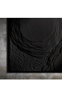 Pintura quadrada contemporània Stratigraphies de Noirs - Opus 2