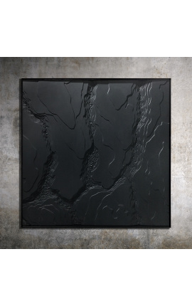 Contemporary square painting Stratigraphies de Noirs - Opus 1