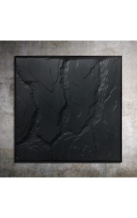 Tableau contemporain carré Stratigraphies de Noirs - Opus 1