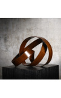 Infinity ribbon escultura en color bronce en metal