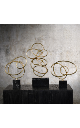 Набор из 3 латунных спиралей на мраморной подставке