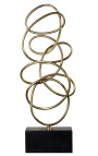 Grande scultura di spirali in ottone su supporto in marmo