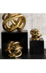 Set di 4 sfere cavo in vetro metallico e oro