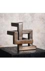 Contemporary metal sculpture "imbrication Geometric"