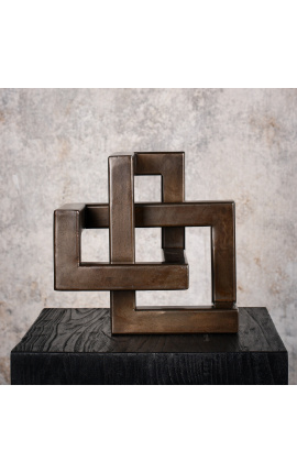 Sculptură metală contemporană "imbricare geometrică"