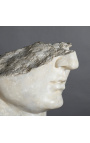 Grande escultura "fragment Head of Apollo" em suporte de metal preto