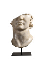 Grande escultura "fragment Head of Apollo" em suporte de metal preto