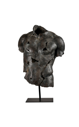 Stor skulptur &quot;Fragment av Discophore&quot; på svart metall stöd