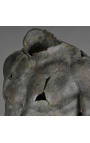 Grande escultura "Fragmento de Hermes" em suporte de metal preto