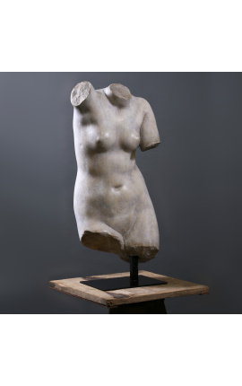Large sculpture "Bust of Venus" on black metal support