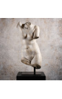 Veľká socha "Bust Venus" na čiernom kovovom podporu