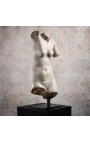Голяма скулптура "Бюст на Венера" върху черна метална опора