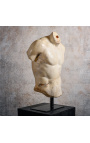 Grande sculpture "Torse de Discophore" sur support métallique noir