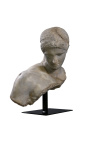 Grande escultura "Bust of Discophore" em suporte de metal preto