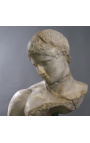 Grande escultura "Bust of Discophore" em suporte de metal preto