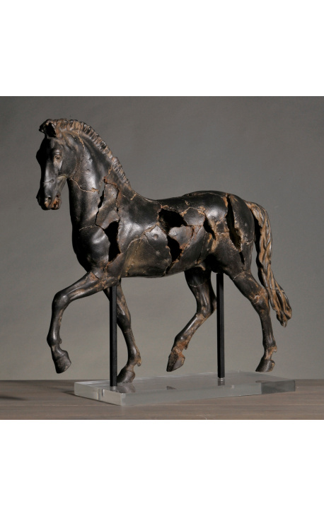 Grande sculpture "Cheval de Monti" sur support
