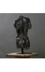 Grande escultura "Fragmento de Hermes" em suporte de metal preto