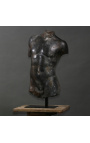 Grande scultura "Frammento di Hermes" su supporto in metallo nero
