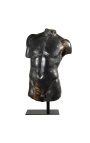 Большая скульптура «Фрагмент Гермеса» на черной металлической подставке