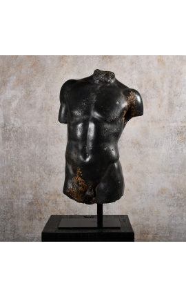Large sculpture "Torso of Hermes" on black metal support