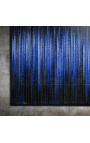 Moderne akryl maleri "Frekvenser i Blå og Sort - Petit Opus"