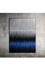 Sodobna akrilna slika "Pogostosti v modrem in črnem - Petit Opus"