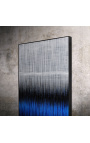 Pintura acrílica contemporânea "Frequências em Azul e Preto - Petit Opus"