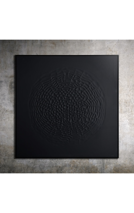 Pintura cuadrada contemporánea "Vortex Black"