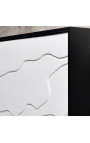 Tableau contemporain rectangulaire Stratigraphies de Blancs - Opus 3