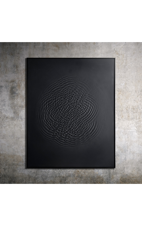 Šiuolaikinis stačiakampis tapyba "Ondas - opus 1 - juodas"