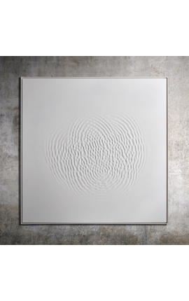 Pintura contemporânea quadrada "Ondas - Opus 2 - Branco"