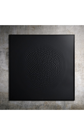 Tableau contemporain carré "Ondes - Opus 2 - Noir"