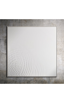 Pintura cuadrada contemporánea "Rivage - White"