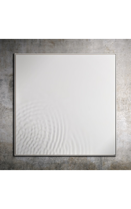 Tableau contemporain carré "Rivage - Blanc"