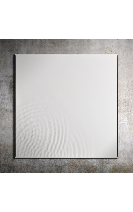 Moderne quadratische Malerei "Rivierung - Weiß"