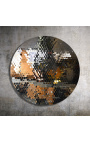 Large round concave mirror "Pixel Mirror" in stainless steel
