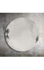 Large round concave mirror "Pixel Mirror" in stainless steel