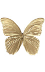 Dekorativni okvir na črnem ozadju z zlato barvo "Morpho Didius" metulj