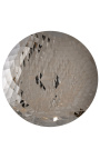 Round concave mirror "Pixel Mirror" in stainless steel