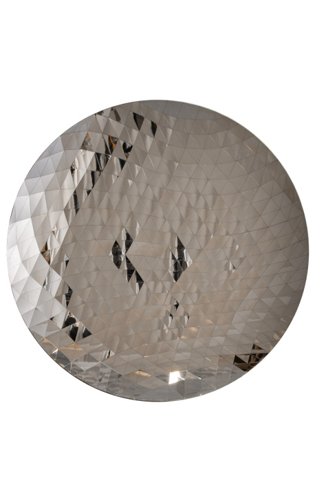 Round concave mirror "Pixel Mirror" in stainless steel