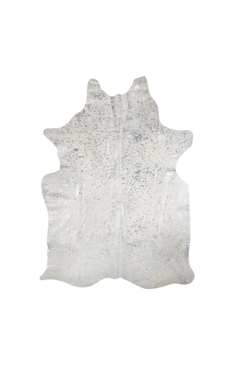 Carpet in real cowhide silver and grey cowhide