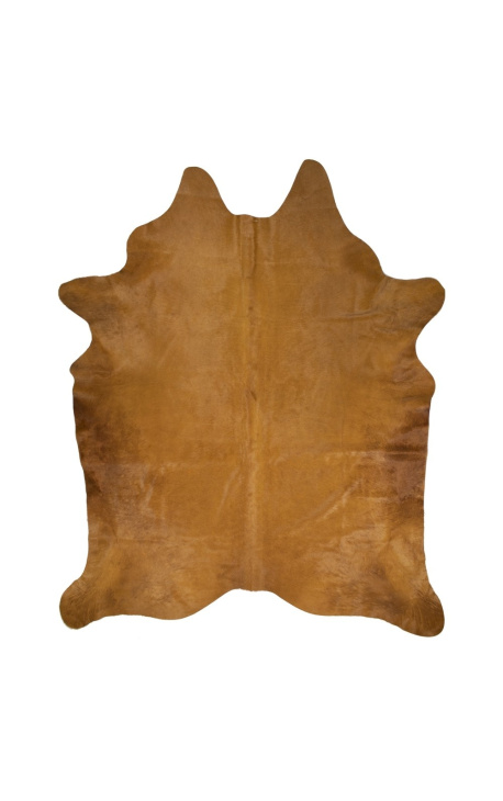 Tapis en vrai peau de vache teinté cognac