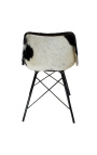 Fekete és fehér cowhide "Nalia B" étkező szék