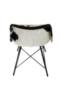 Zwarte en witte cowhide "Nalia B" eetstoel