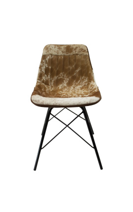 Brown en witte cowhide &quot;Nalia B&quot; eetstoel