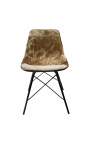 Brown en witte cowhide "Nalia B" eetstoel