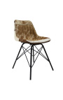 Brown en witte cowhide "Nalia B" eetstoel