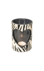 Zebra-Herz-Kerzenhalter aus Rindsleder, Größe XL