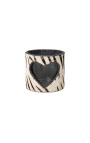 Zebra heart cowhide candle holder size M