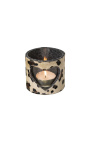 Porta tealight in vacchetta cuore leopardato taglia M